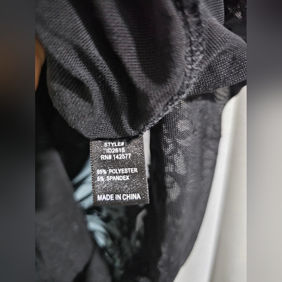 IRIS | NWT | Black Sheer Floral Velvet Burnout Long Sleeve Dress - Picture 5 of 8